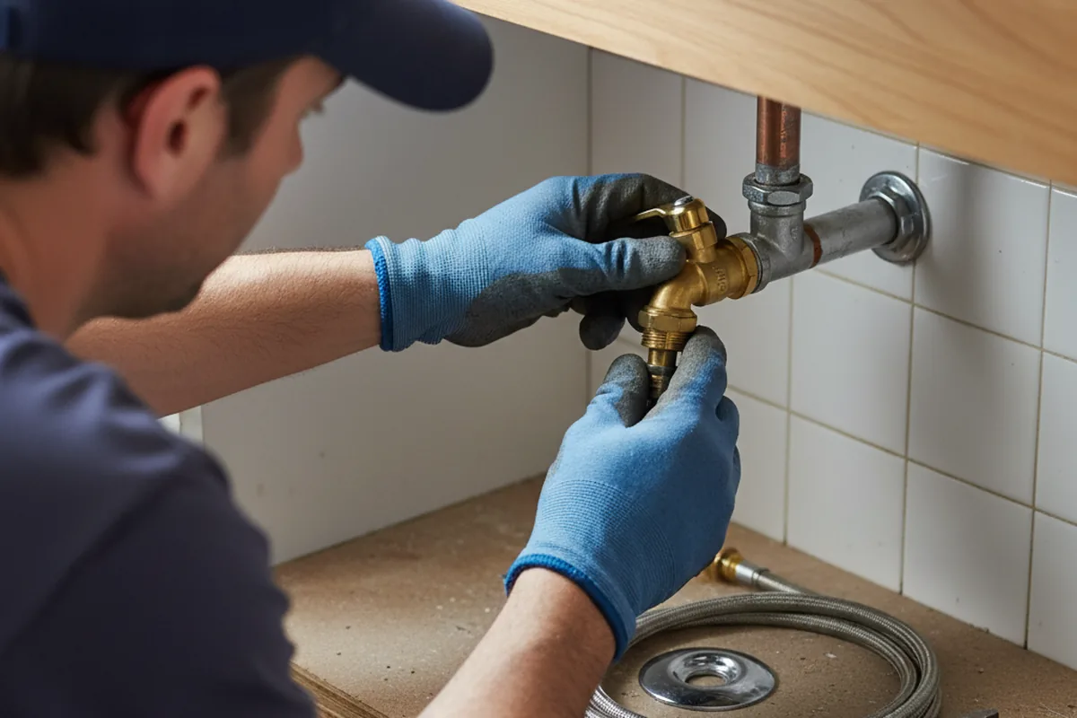 Shutoff valve and fitting work during Faucet and Fixture Repair in Donnelly